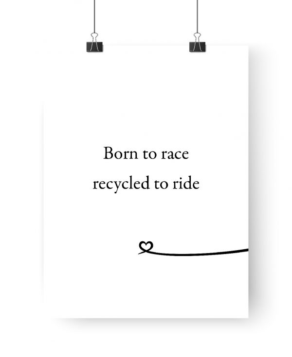 Poster: Born to race recycled to ride